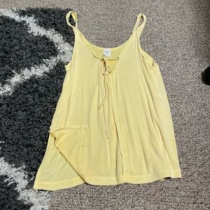 Free People Yellow Tank Top with front ties